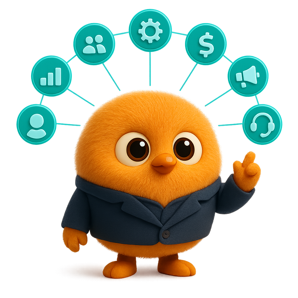 CEO AI orchestrating all departments